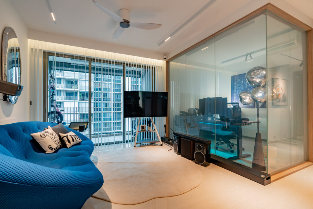 home office design singapore with glass partition